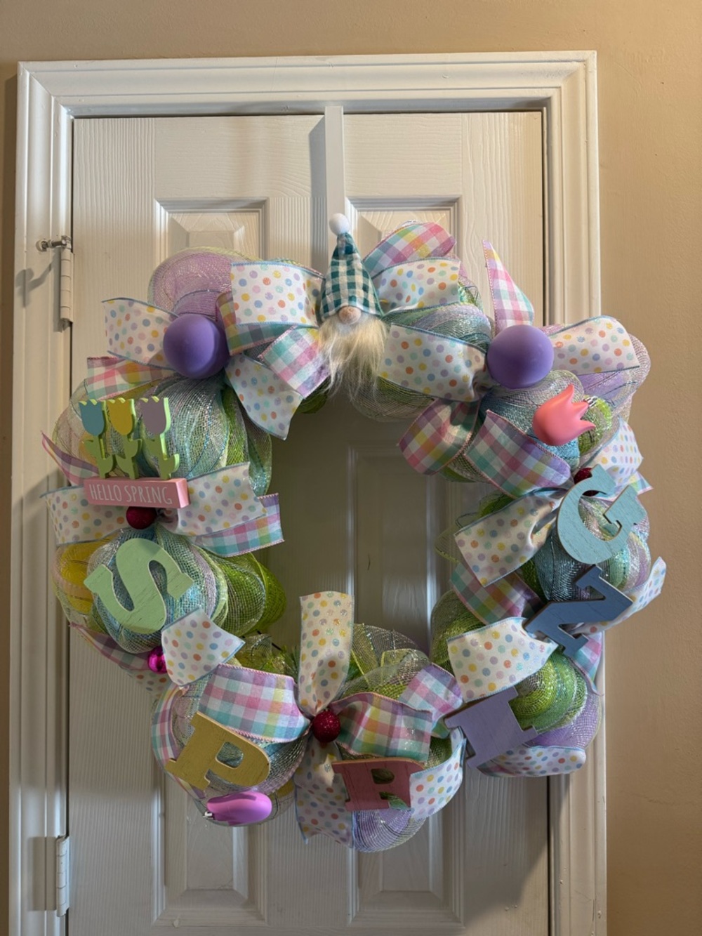 Pastel Spring Bunny & Tulip Wreath